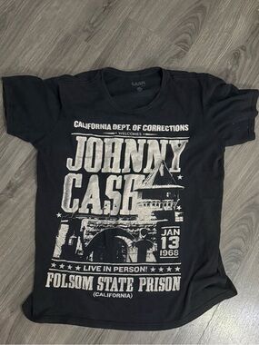 Johnny Cash Folsom State Prison Graphic Tee - Black